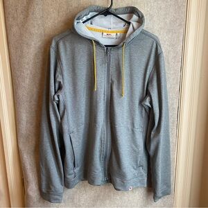 Fjallraven Men's Large Gray High Coast Lite Hoodie Full Zip 87309 Drawstring